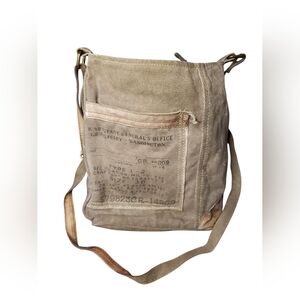 Mona B Tan Canvas Messenger Bag